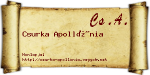 Csurka Apollónia névjegykártya